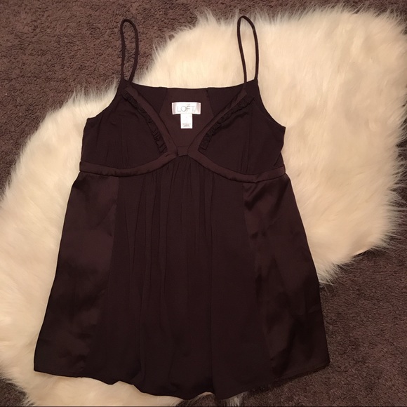 LOFT Tops - Brown Satin Camisole